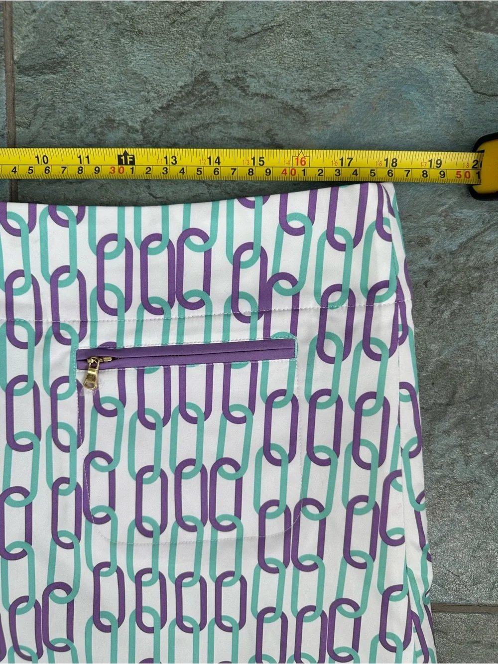 NWT Fairway Fox Womens Purple Print Golf Skirt‎ Size 14 Coolmax Jen Skort Preppy
